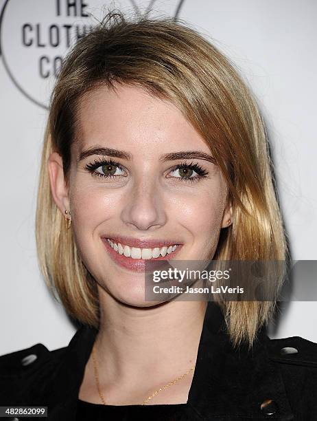 Actress Emma Roberts attends the launch of "The Clothing Coven" at Elodie K. On April 4, 2014 in West Hollywood, California.