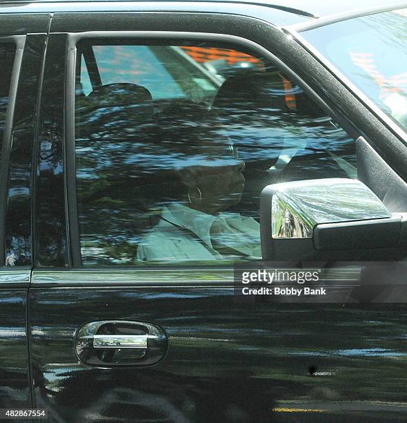 Cissy Houston attends funeral services for Bobbi Kristina Brown at Fairview Cemetery on August 3, 2015 in Westfield, New Jersey. Bobbi Kristina...
