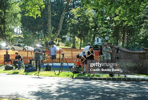 Atmosphere for the funeral services for Bobbi Kristina Brown at Fairview Cemetery on August 3, 2015 in Westfield, New Jersey. Bobbi Kristina Brown,...