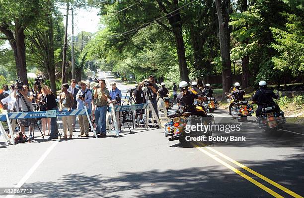 Atmosphere for the funeral services for Bobbi Kristina Brown at Fairview Cemetery on August 3, 2015 in Westfield, New Jersey. Bobbi Kristina Brown,...