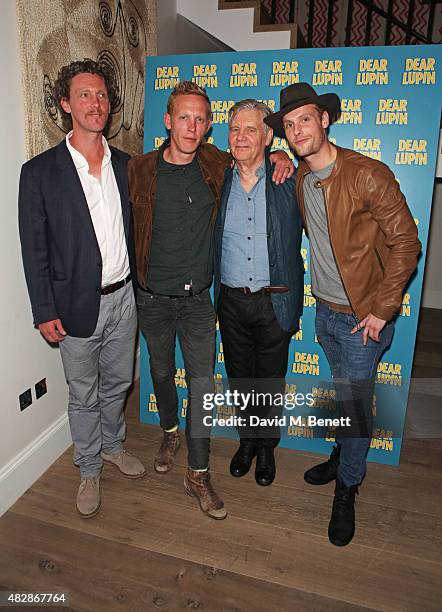 Robin Fox, Laurence Fox, James Fox and Jack Fox attend an after party following the press night performance of "Dear Lupin" at the Ham Yard Hotel on...