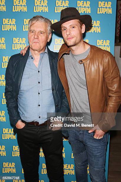 Cast members James Fox and Jack Fox attend an after party following the press night performance of "Dear Lupin" at the Ham Yard Hotel on August 3,...
