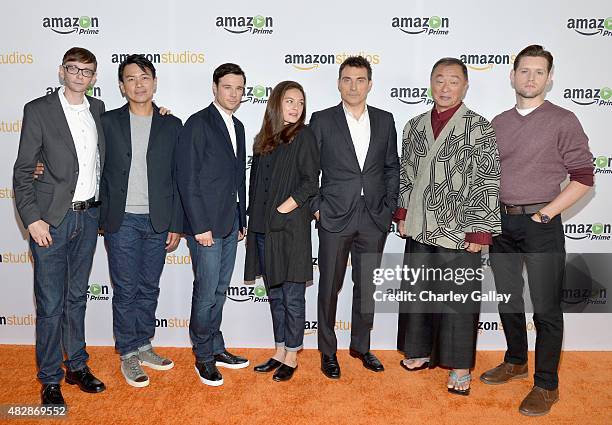 Actors DJ Qualls, Joel De La Fuente, Rupert Evans, Alexa Davalos, Rufus Sewell, Cary-Hiroyuki Tagawa and Luke Kleintank attend the 'The Man In The...