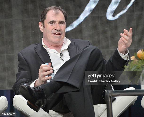 Actor Richard Kind speaks onstage during the 'Red Oaks' panel discussion at the Amazon Studios portion of the 2015 Summer TCA Tour on August 3, 2015...