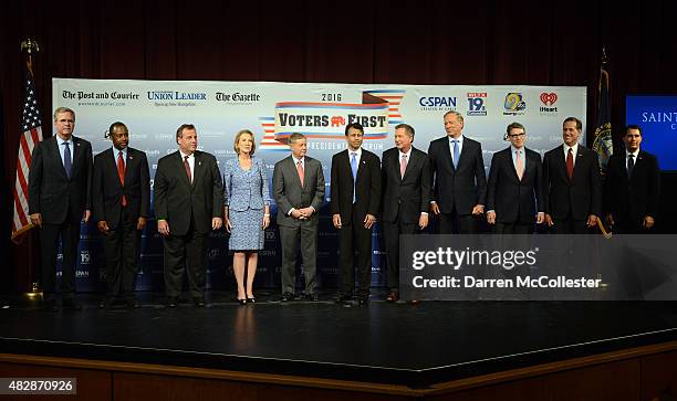 Former Florida Gov. Jeb Bush, Dr. Ben Carson, New Jersey Gov. Chris Christie, former CEO Hewlett-Packard Carly Fiorina, U.S. Senator Lindsey Graham ,...