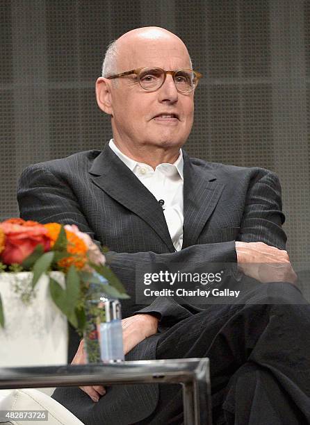 Actor Jeffrey Tambor speaks onstage during the 'Transparent' panel discussion at the Amazon Studios portion of the 2015 Summer TCA Tour on August 3,...