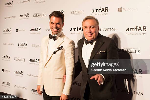 Murilo Lomas and Sig Bergamin attend the 2014 amfAR's Inspiration Gala Sao Paulo on April 4, 2014 in Sao Paulo, Brazil.