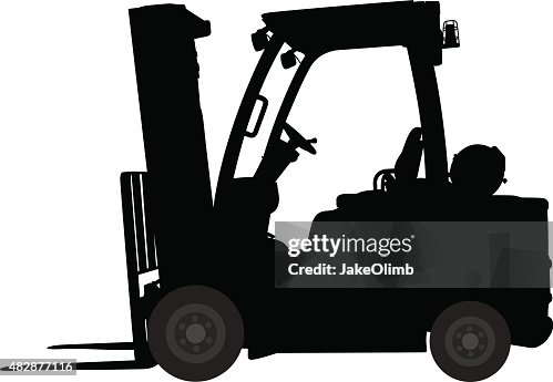 Forklift Machine Silhouette Forklift Machine Silhouette