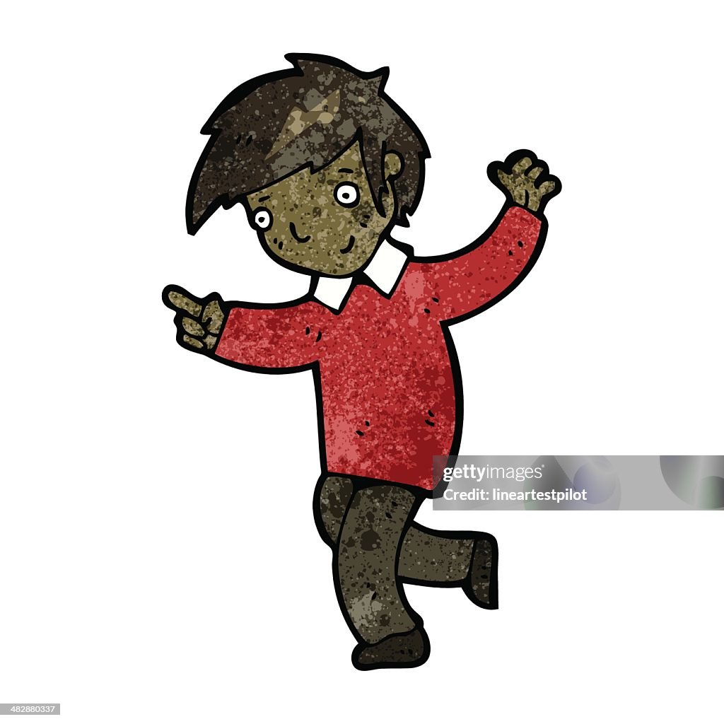Happy Dancing Boy Cartoon High-Res Vector Graphic - Getty Images