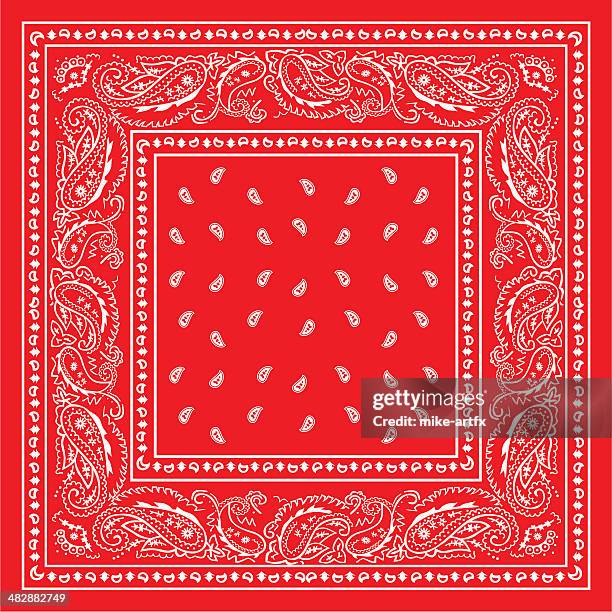 illustrations, cliparts, dessins animés et icônes de bandanared - paisley bandana vector