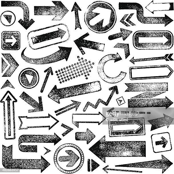 vector illustration set of rubber stamp arrows - 矢印 幅插畫檔、美工圖案、卡通及圖標