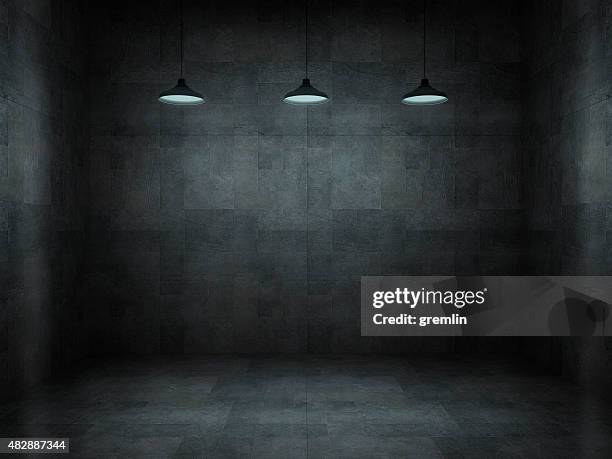 dark, scar, empty office room - horror room stock pictures, royalty-free photos & images