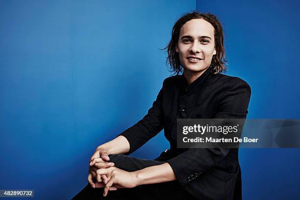 Actor Frank Dillane of AMC's 'Fear the Walking Dead' pose in the Getty Images Portrait Studio powered by Samsung Galaxy at the 2015 Summer TCA's at...