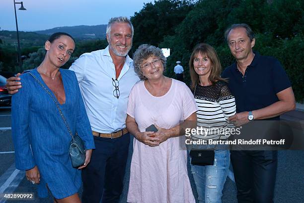 Former Football player David Ginola, his wife Coraline, President of Ramatuelle Festival Jacqueline Franjou, Director of Group Stores 'Unilever',...