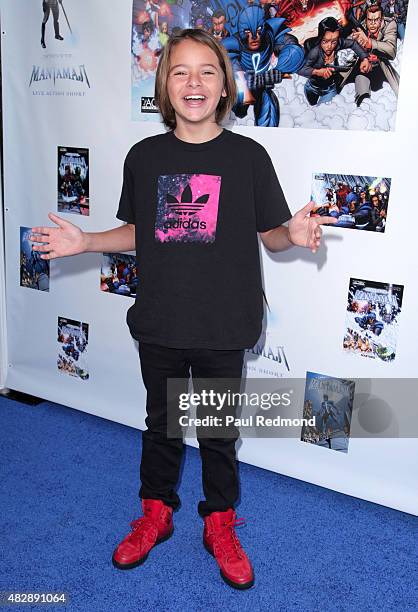 Actor Mace Coronel attends the premiere of "Legend Of The Mantamaji" at Harmony Gold on August 3, 2015 in Los Angeles, California.