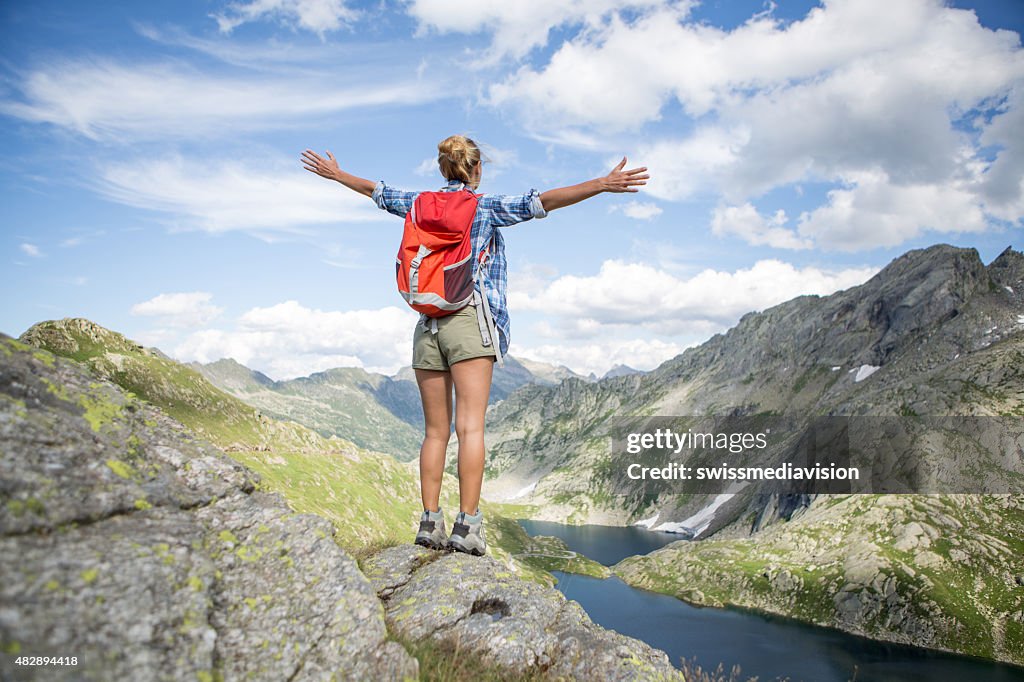Hiker reaches mountain top-Success