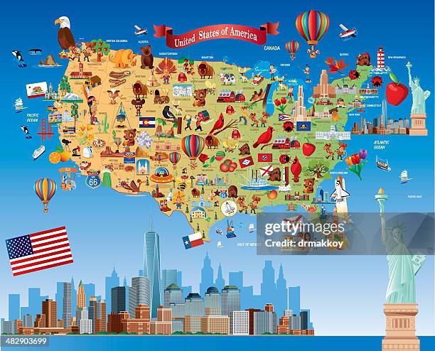 cartoon karte der usa - georgien stock-grafiken, -clipart, -cartoons und -symbole