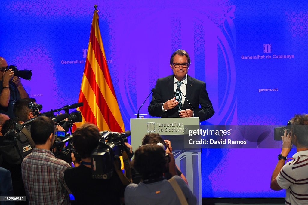 Artur Mas Press Conference After Calling Catalonia Early Regional Election