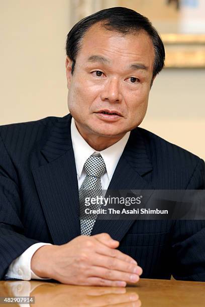 Honda Motor Co President Takanobu Ito speaks during the Asahi Shimbun interview at the company headquarters on November 9, 2010 in Tokyo, Japan.