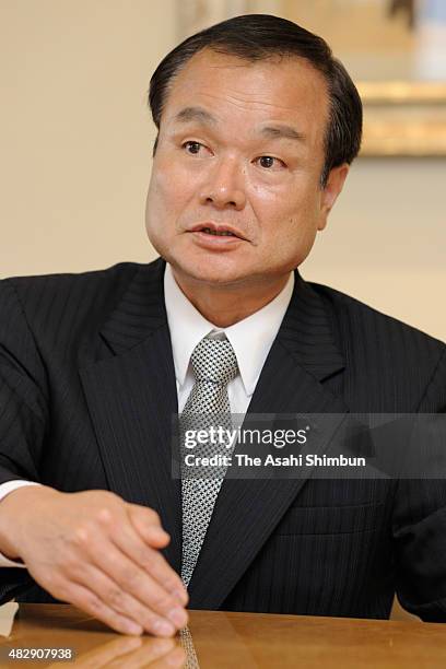 Honda Motor Co President Takanobu Ito speaks during the Asahi Shimbun interview at the company headquarters on November 9, 2010 in Tokyo, Japan.