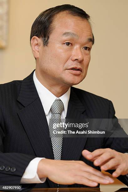 Honda Motor Co President Takanobu Ito speaks during the Asahi Shimbun interview at the company headquarters on November 9, 2010 in Tokyo, Japan.