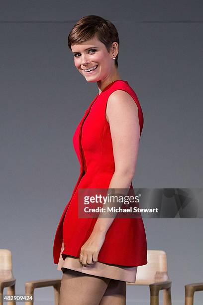 Actress Kate Mara attends Apple Store Soho Presents: Meet the Actors: Miles Teller, Kate Mara, Michael B. Jordan and Jamie Bell, 'Fantastic Four' at...