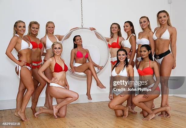 Miss England contestants Briony Mai Reynolds, Charlotte White, Francessca Hall, Lucy Kent, Sophie Smith, Kirshna Solanki, Emily Sanders, Jennifer...