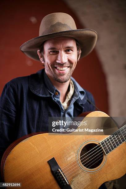 Portrait of American folk musician Willie Watson photographed before a live performance at the Colston Hall in Bristol, on 3 September, 2014. Watson...