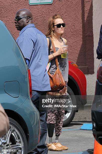 Amy Purdy is seen on April 4, 2014 at "Dancing with the Stars" in Los Angeles, California.