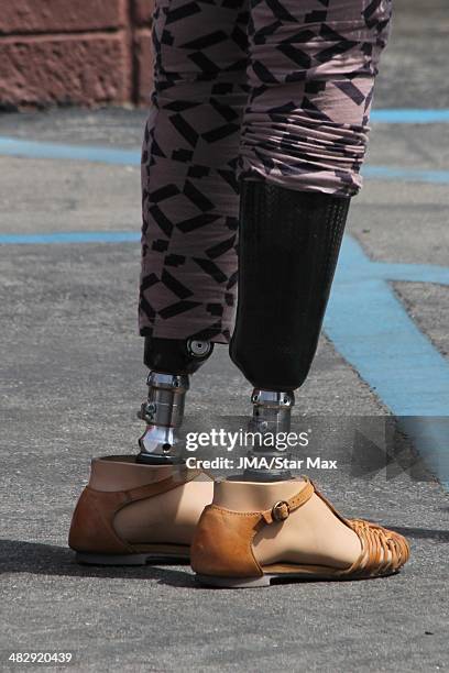 Amy Purdy is seen on April 4, 2014 at "Dancing with the Stars" in Los Angeles, California.