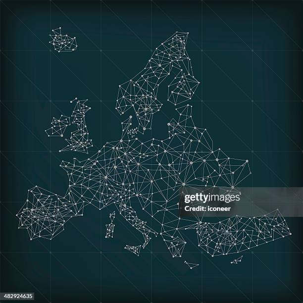 European Network Map Europe Network Map Dark High-Res Vector Graphic - Getty Images