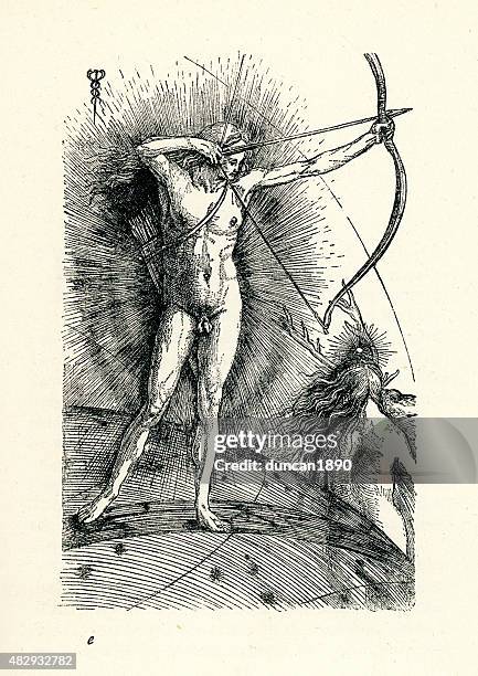 ilustrações, clipart, desenhos animados e ícones de apollo e diana por jacopo de barbari - arrow bow and arrow