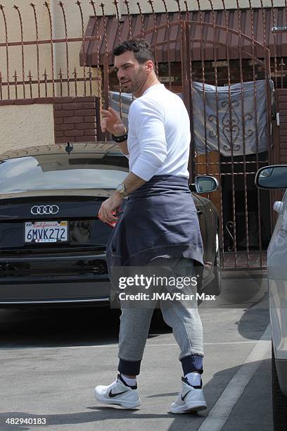 Tony Dovolani is seen on April 4, 2014 at "Dancing with the Stars" in Los Angeles, California.