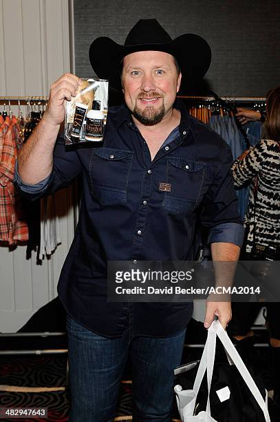 Recording artist Tate Stevens attends the 49th Annual Academy of Country Music Awards Artist Appreciation Lounge at the MGM Grand Garden Arena on...