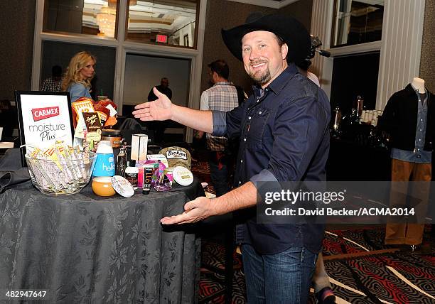 Recording artist Tate Stevens attends the 49th Annual Academy of Country Music Awards Artist Appreciation Lounge at the MGM Grand Garden Arena on...