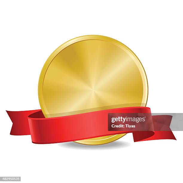 medal with ribbon - silver noble metal stock illustrations