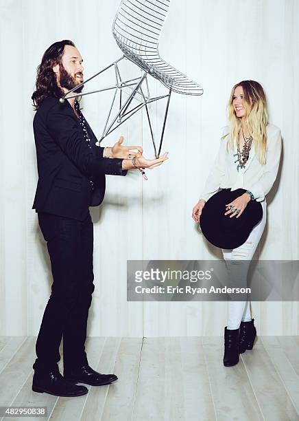 Siblings Natalie Bergman and Elliot Bergman of Wild Belle poses for a portrait for Billboard Magazine on June 6, 2014 in New York City.