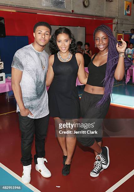 Diggy Simmons, Angela Simmons and Justine Skye attend the GirlTalk Takeover Hosted By Angela Simmons at Harlem Boys and Girls Club on July 29, 2015...