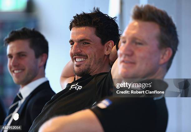 Scott Pendlebury of the Magpies attends the Peter Mac Cup Breakfast at the Melbourne Cricket Ground on August 5, 2015 in Melbourne, Australia.