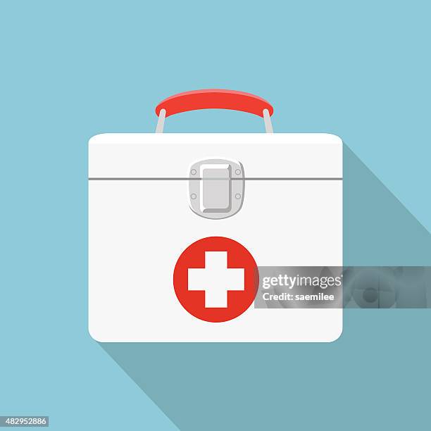 ilustraciones, imágenes clip art, dibujos animados e iconos de stock de kit de primeros auxilios - salvavidas