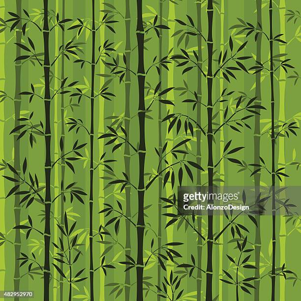 bamboo forest background - bamboo forest stock illustrations