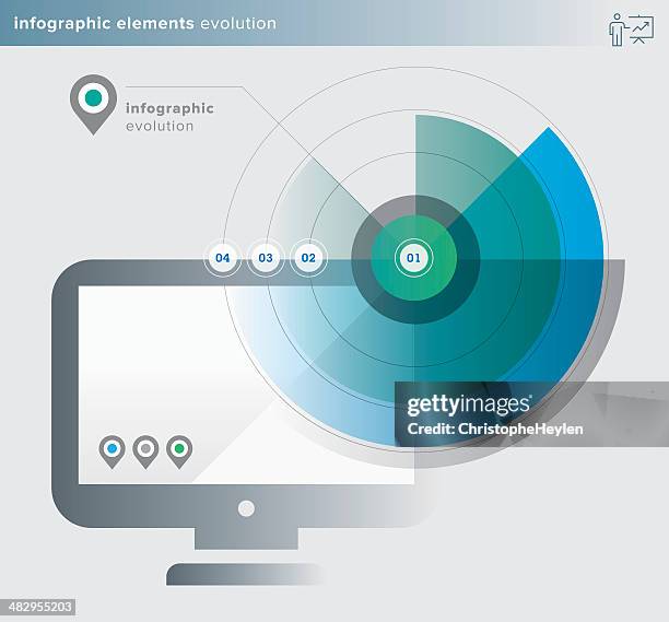 infographics elements – evolution series - financial data screen stock illustrations