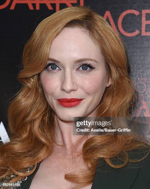 Actress Christina Hendricks arrives at the premiere of DIRECTV's 'Dark Places' at Harmony Gold Theatre on July 21, 2015 in Los Angeles, California.