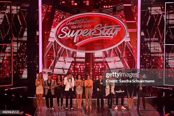 The candidates attend the rehearsal for the 2nd 'Deutschland sucht den Superstar' show at Coloneum on April 5, 2014 in Cologne, Germany.