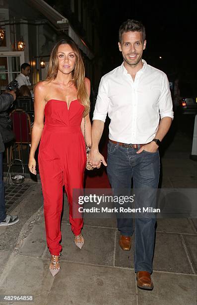 Michelle Heaton outside the Ok Magazine summer party on August 4, 2015 in London, England.