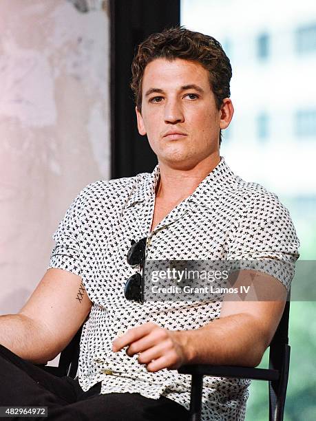 Miles Teller attends the AOL Build Speaker Series Presents "Fantastic Four" at AOL Studios In New York on August 4, 2015 in New York City.