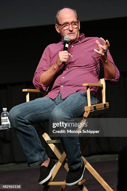 Actor Richard Jenkins speaks at the SAG Foundation's Backstage Emmy Series featuring Richard Jenkins of "Olive Kitteridge" at NYIT Auditorium on...