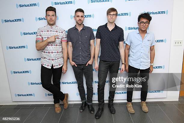 Greg Erwin, Aaron Sharp, A/J Jackson and Dak of the LA based indie pop band Saint Motel visit at SiriusXM Studios on August 4, 2015 in New York City.