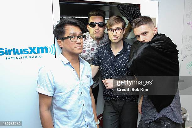 Greg Erwin, Aaron Sharp, A/J Jackson and Dak of the LA based indie pop band Saint Motel visit at SiriusXM Studios on August 4, 2015 in New York City.