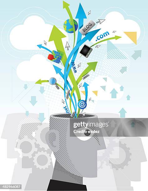 web developer's idea - website button stock illustrations
